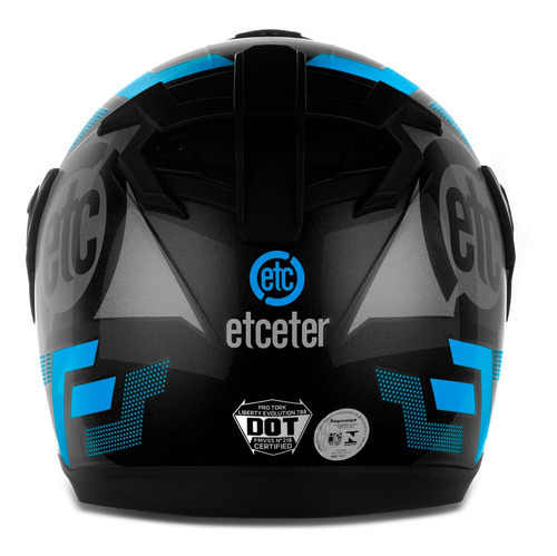 Capacete Moto Motoqueiro Fechado Etceter Evo Para Estrada Cor Azul Tamanho do capacete 58