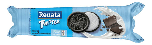 Biscoito Chocolate Recheio Baunilha Renata Twitter Pacote 112g