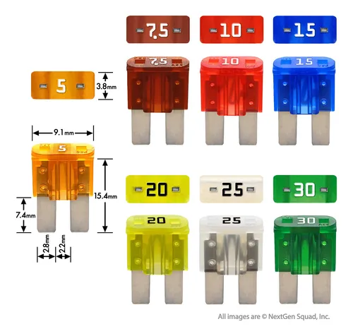 Juego De 50 Fusibles Para Automóvil 5a A 30a Con Extractor