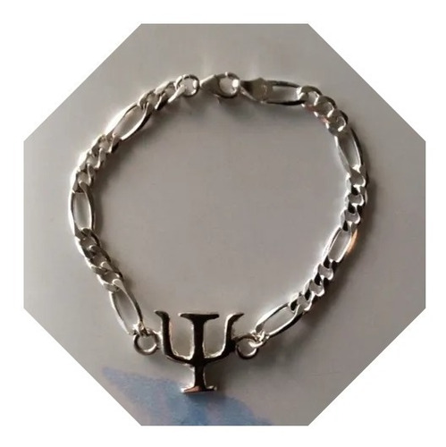 Pulsera Símbolo Psicologia Psique Licenciado Plata Solida 