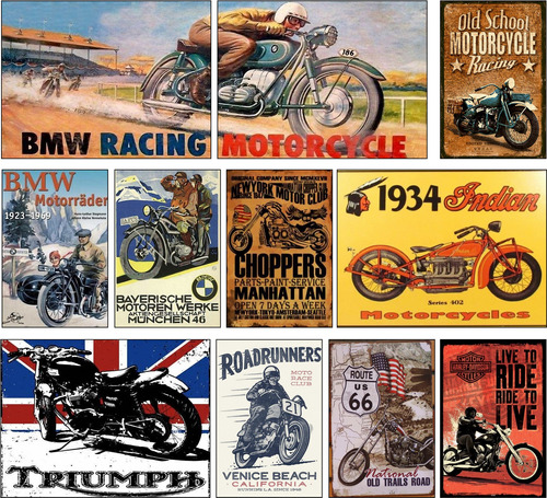 Poster Cuadro Cartel Cafe Racer Moto Biker Triumph Bmw