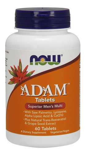 Now Foods Adam Multivitaminas Para Hombres 60 Tabletas Sfn Sabor Sin sabor