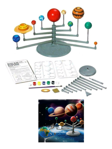 Set Sistema Solar 3d Para Armar Juego Planetario Didáctico 