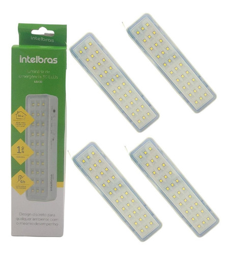 Kit 4 Lâmpada Luminária De Emergência Intelbras Led Bivolt