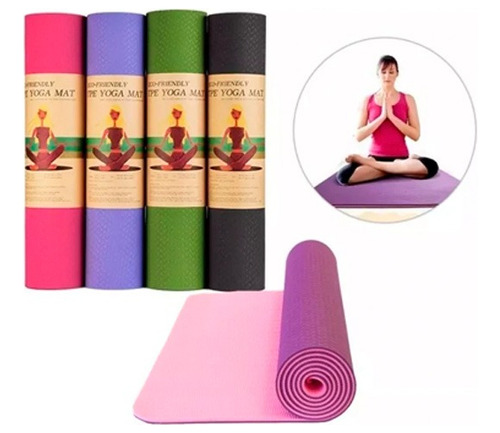 2x Alfombra Yoga Mat Eco-friendly Tpe 6 Mm + Bolso