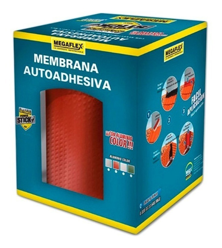 Membrana Asfáltica Roja Autoadhesiva Megaflex 10 Cm X 25 M