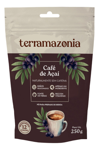 Café De Açaí 250g - Rico Em Fibras, Zero Cafeína