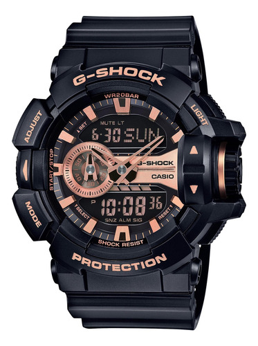 Relógio métrico Casio G Shock GA400GB 1a4 dourado/preto/rosa