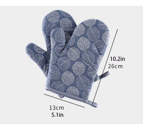 1 Par De Guantes Resistentes Al Calor Con Estampado A Prueba