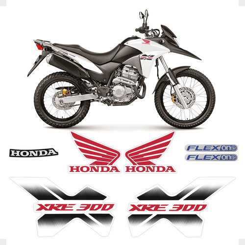 Adesivos Honda Xre 300 2013 2014 2015 Moto Branca Completo