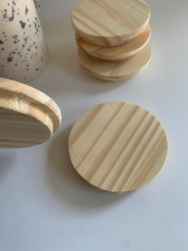 Tapa De Madera Con Rebaje Para Velas Portavelas Vaso X10