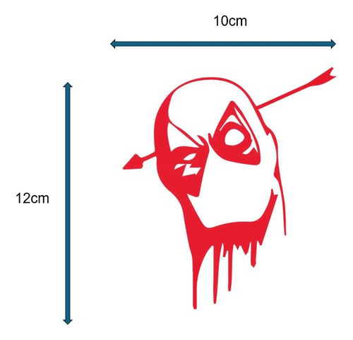 Sticker Calcomanía Deadpool Rojo Flecha Marvel Automoto