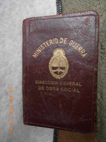 Carnet Sin Valor Legal Dir.gral.obra Social Min.guerra 1948
