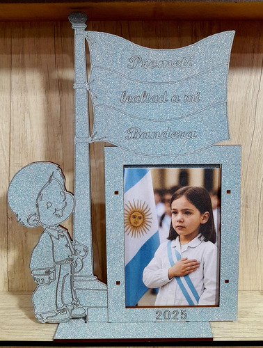 32 Portaretrato Souvenir Promesa A La Bandera Con Reloj