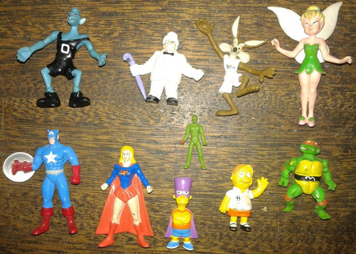 Imagen 2 de 4 de Lote 10 Munecos Superheroe Simpson Batman Y Otros *