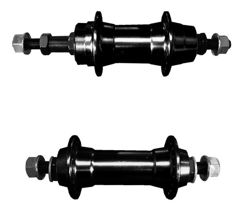Imagen 1 de 5 de Mazas Bicicleta Shunfeng Mtb Aluminio A Rulemanes Con Tuercas - Racer Bikes