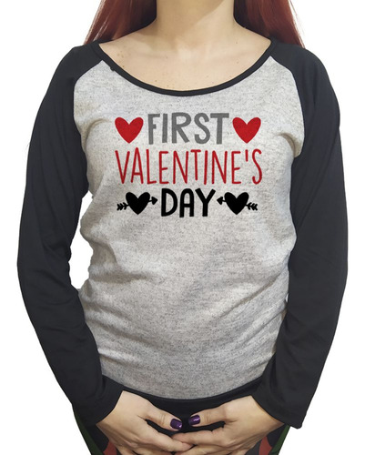 Buzo Lanilla Mujer  Frase First Valentine's Day Primer Dia D