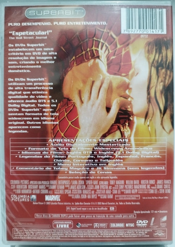 Dvd Homem Aranha Superbit Original Novo Lacrado