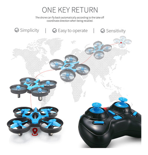 Mini Dron Rc Quadcopter H36 Led De 6 Ejes, 4 Canales, Retorn