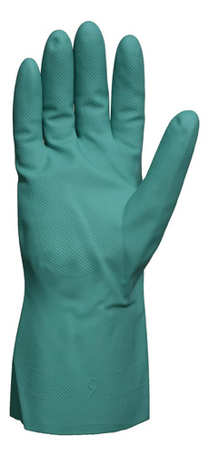 Guante Nitrilo Reutilizable Acrilico Verde Pvc Quimico T 10