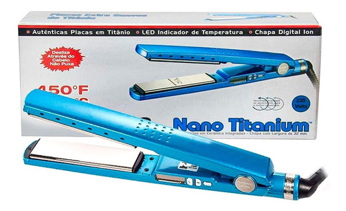 Prancha De Alisar Cabelo Nano Titanium Azul 1,1/4 