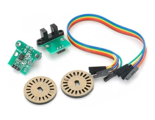 Kit 2 Sensores Encoders Y 2 Ruedas Perforadas Arduino