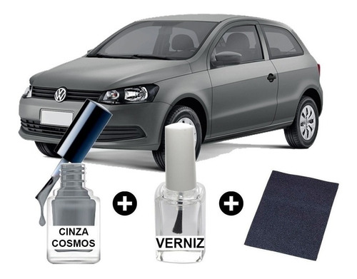 Tinta Tira Risco Automotiva Vw Gol 2007 2008 Cinza Cosmos