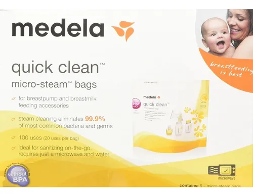 Medela Quick Clean, Bolsas Esterilizar 3 Min Lactancia