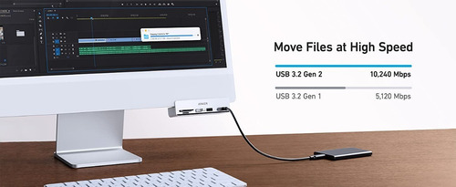 Imagen 7 de 9 de Hub Usb-c - Anker - 2 Port Usb-a 1 Usb-c 3.2 Sd/microsd iMac