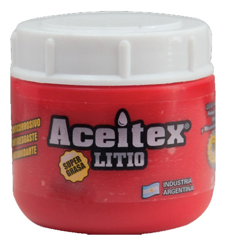 Grasa Litio Roja Super Lubricante Multiuso Pote 250g Aceitex