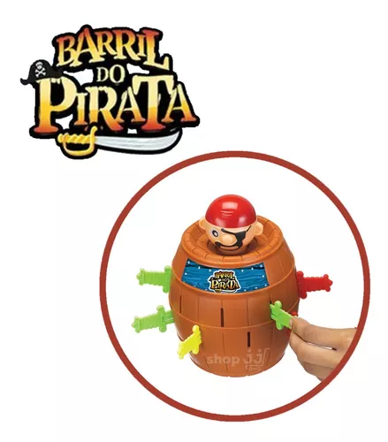 Jogo de Mesa Pula Pirata Barril Grande Brinquedo Infantil Criança