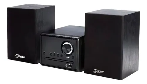 Mini System SSOUND SS-001 200W Preto Bluetooth Rádio FM USB AUX C...