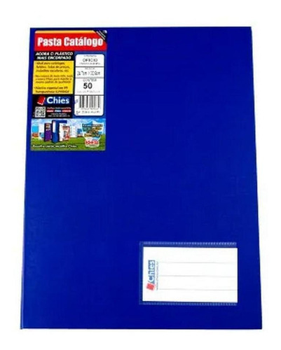 Pasta Catálogo Oficio 50 Sacos Plásticos - Azul - Chies