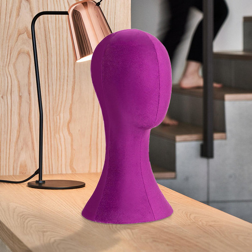 Soporte De Exhibición De Pelucas Modelo De Cabeza Púrpura
