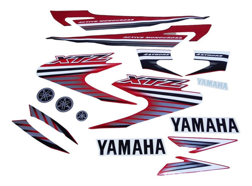 Kit Adesivos Yamaha Xtz 125 2007 Vermelha 10031