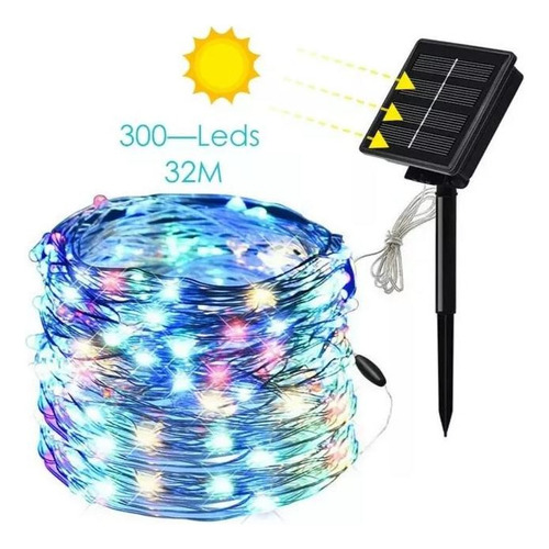32 M Luces De Luz Solar Led Para Decoración Navideña 300leds
