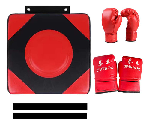 Saco De Boxeo Para Pared, Saco De Boxeo 2par Guantes L Rojo