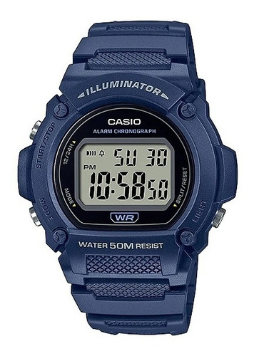 Reloj Casio W-219h-8bv Resistente Agua Pila 7 Años Original