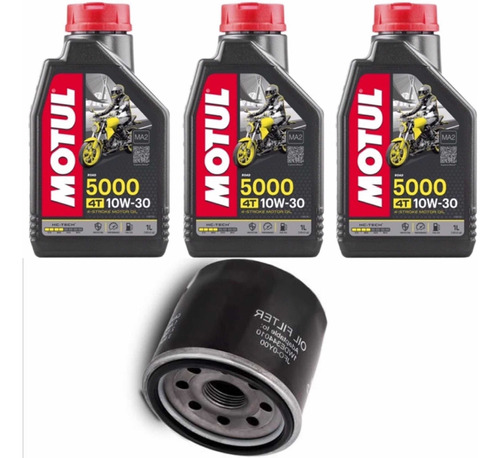 Kit Troca Óleo 3l Motul 5000 10w30 + Filtro Honda Cb 500x 14