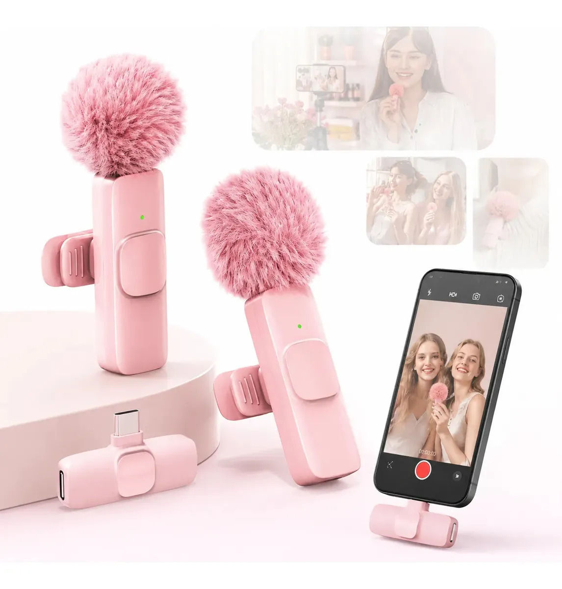 Micrófono de Solapa Inalámbrico VIPDIGI K9 con Cancelación de Ruido y USB-C Para Android