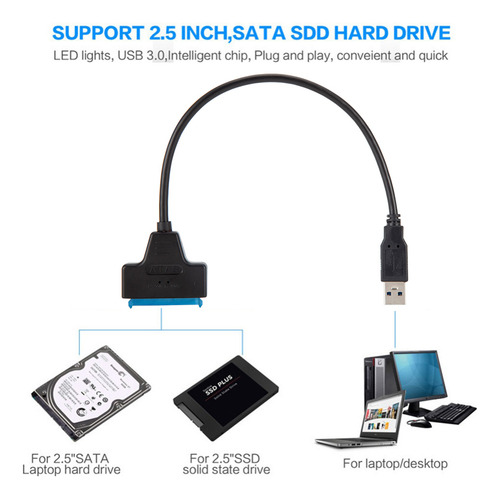 Adaptador Sata 3.0 2.0-usb Hasta 6gbps Comp. Con Ssd Int/ext