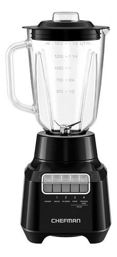 Licuadora Chefman 1.5 Litros 4 Velocidades 400 W Negro