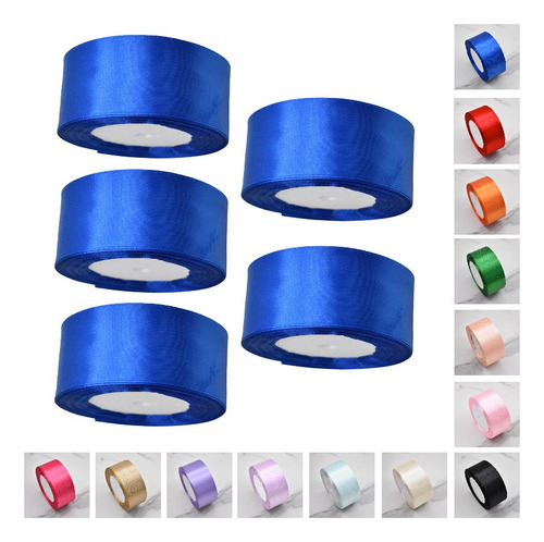 Kl 5 Rolos De Fita De Cetim Com Laços Coloridos E Decoração