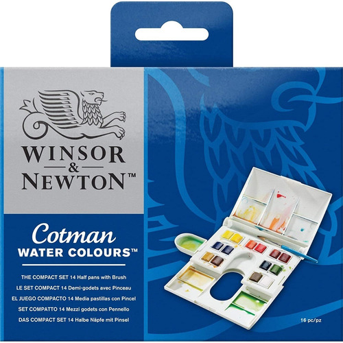 Acuarelas Winsor & Newton Cotman Compact Set 14 Half Pans
