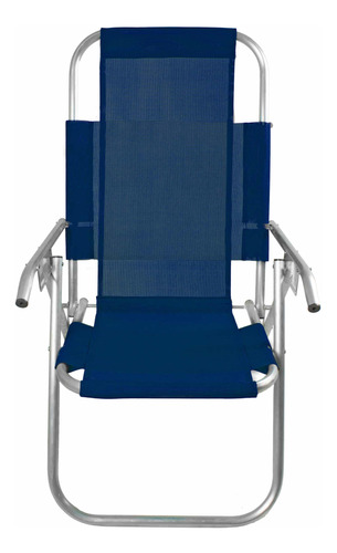 Cadeira De Praia Aluminio Reclinavel Reforçada Vip 150kg
