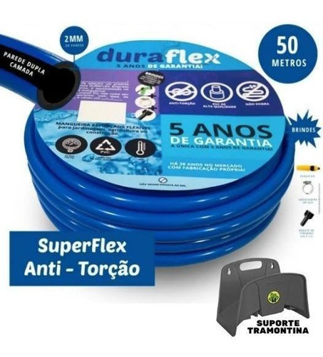 Mangueira De Jardim Flexível 50m Anti Torção + Suporte