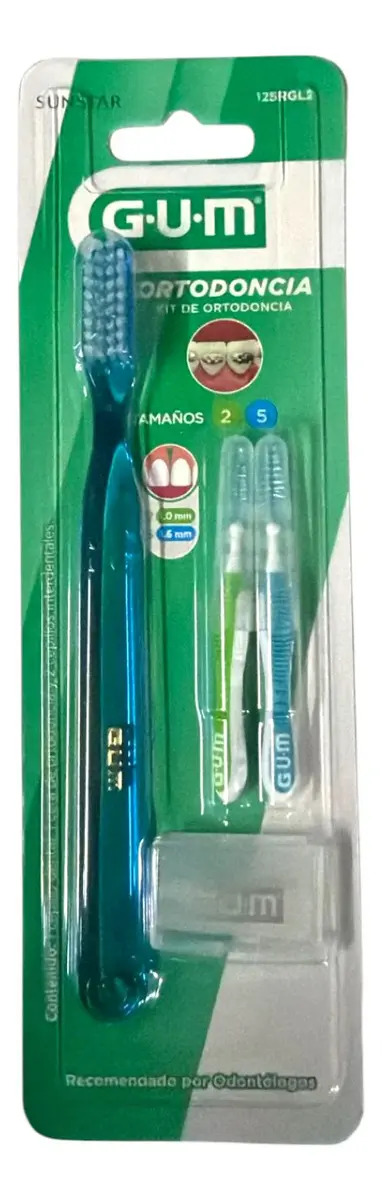 Kit Cera Ortodoncia Gum Menta + Cepillos Brackets