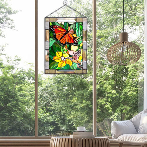 Vidrio De Color Acrílico Ventana Rectangular Panel Mariposa