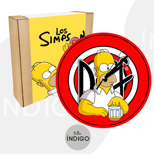 Reloj Vidrio Templado Los Simpsons + Empaque Personalizado