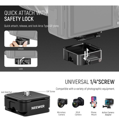 Neewer Overhead Camera Mount Rig Tomas Arriba Placa Qr Arca
